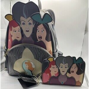 Disneys Cinderella’s Evil Stepsisters Loungefly Backpack & Wallet/ NWT